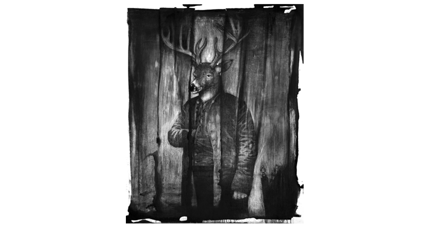 deer - t�cnica mixta sobre madera / 100 x 122 cm