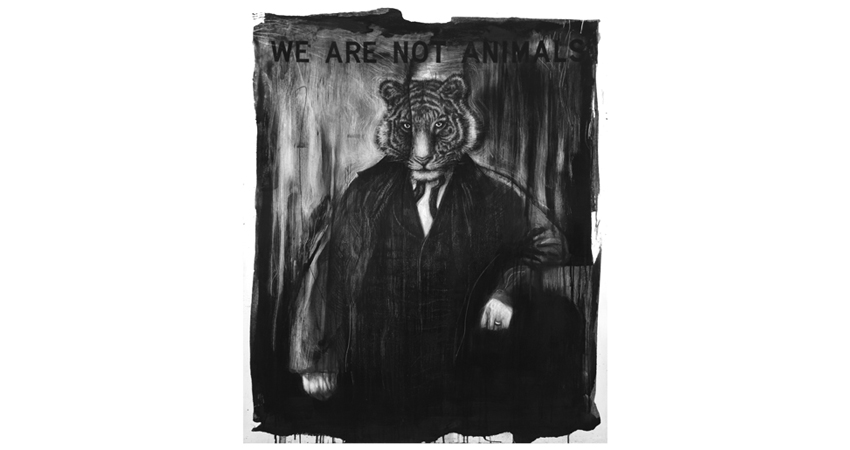 tiger - t�cnica mixta sobre madera / 100 x 122 cm